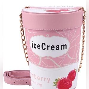 STRAWBERRY ICE CREAM NOVELTY CROSSBODY SHOULDER BAG